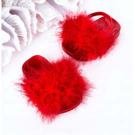 FR1 Pantofole In Gomma Per Bambini Con Pelliccia Skylar Rosso 1
