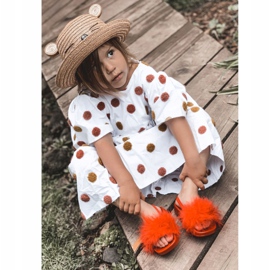 FR1 Pantofole In Gomma Per Bambini Con Pelliccia Skylar Rosso 4
