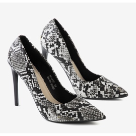 Tacchi alti in bianco e nero nel modello di pelle di serpente Andrew 1
