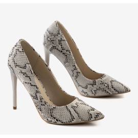 Motivo in pelle di serpente di Andrew in beige 1
