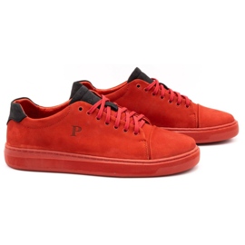 Polbut Scarpe da uomo in pelle 2109 rosse rosso 2