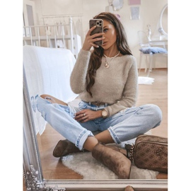 Stivaletti Ana kaki su un post beige marrone cachi 2