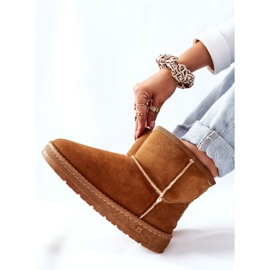 Stivali da neve da donna in pelle Big Star II274441 Camel marrone 2