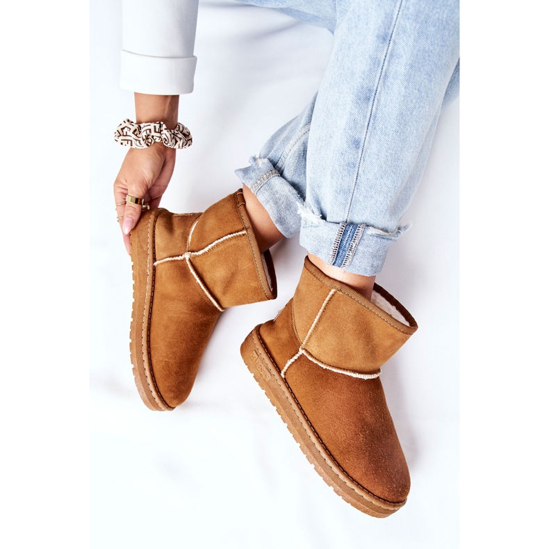 Stivali da neve da donna in pelle Big Star II274441 Camel marrone 1