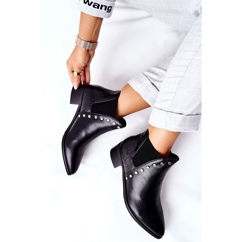 PG1 Stivaletti da donna Stivali Jodhpur Nero Barretos 2