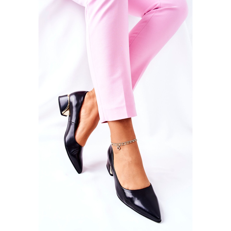 S.Barski Décolleté Eleganti in Pelle Nero Samira 1
