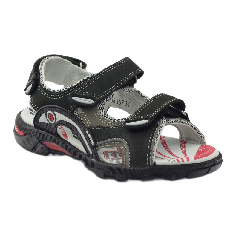 Bartek Sandals Leather Sports Boys 19108 Black nero 1