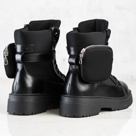 WELLSPRING Stivali comodi con una tasca nero 1