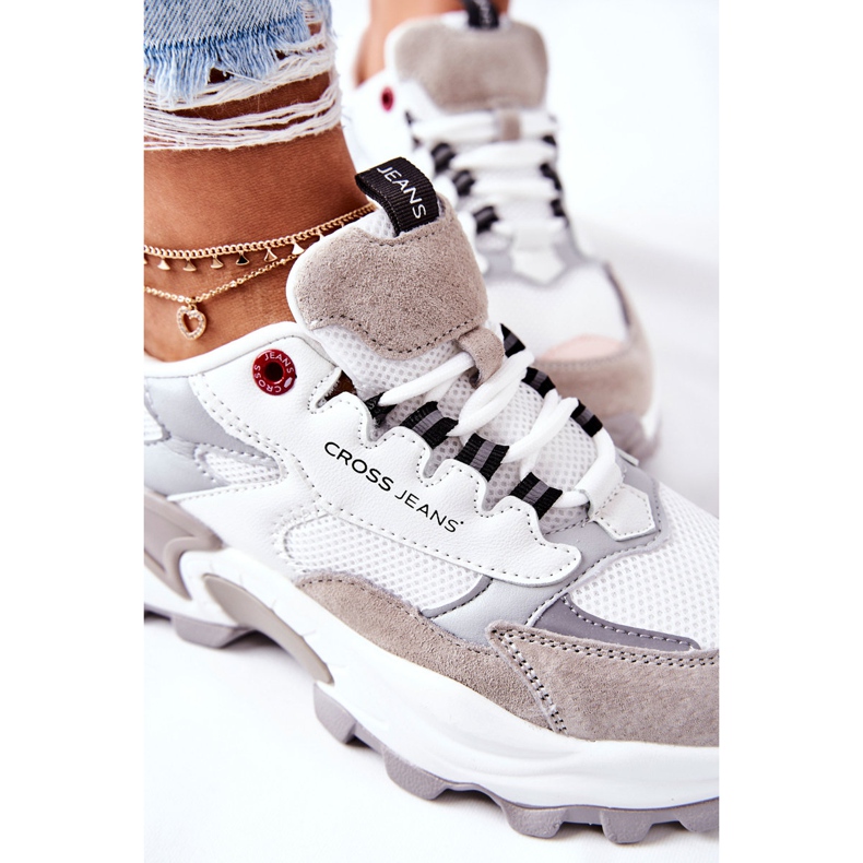 Scarpe Sportive Donna Cross Jeans Bianche e Grigie II2R4020C bianco grigio 1