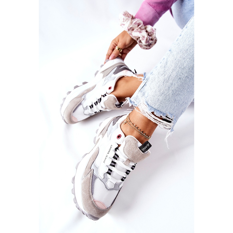Scarpe Sportive Donna Cross Jeans Bianche e Grigie II2R4020C bianca grigio 2