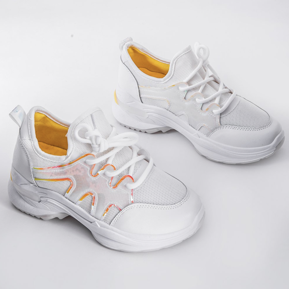 Brutte scarpe bianche con grosse suole Ellen bianco 1