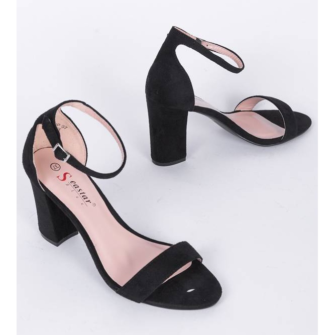 Sandali neri sul post di Bethany nero 1