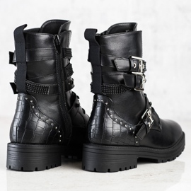 Erynn Operai neri con fibbie decorative nero 1