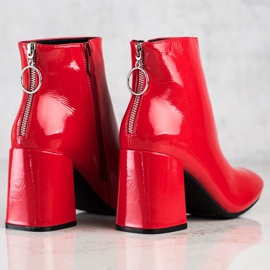Lucky Shoes Stivali laccati sul post rosso 1
