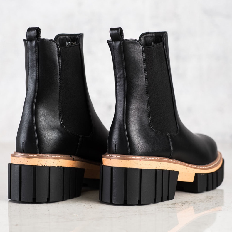 Seastar Stivali Chelsea sulla piattaforma della moda nero 1