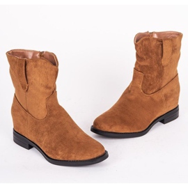 Stivaletti cammello con zeppa Buena rivestita beige marrone 1