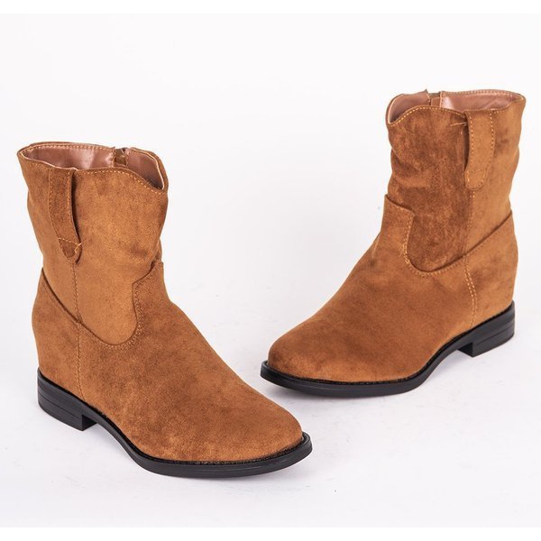 Stivaletti cammello con zeppa Buena rivestita beige marrone 1