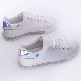 Scarpe sportive bianche con decorazione olografica Ciri bianco blu 1