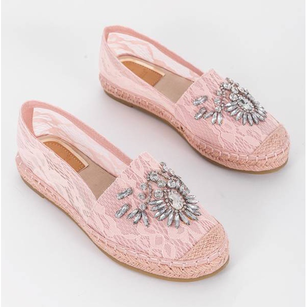 Espadrillas rosa con zirconi Lordly 1