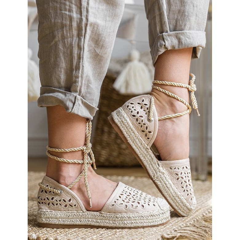 Espadrillas traforate Peekaboo beige 1