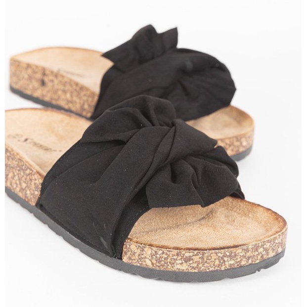 Pantofole nere con fiocco Step Of Pleasure nero 1