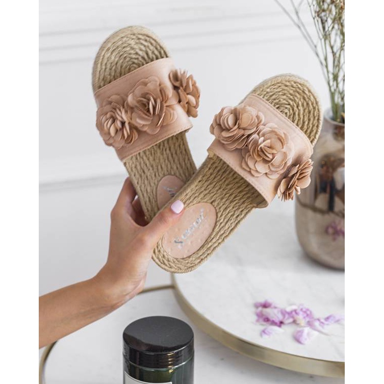 Pantofole Sun Sparrow beige da donna rosa 1