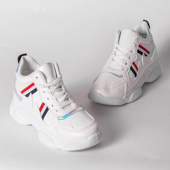 Brutte scarpe bianche su una grossa suola Lexi bianca multicolore 1