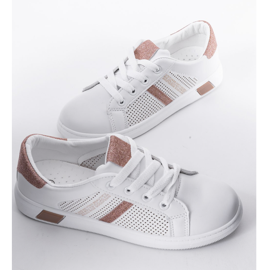 Scarpe da ginnastica bianche glitter rosa di Betsy bianca 1
