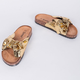 Pantofole Cher dorate lucide d'oro 1
