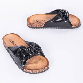 Pantofole Cher nere lucide nero 1