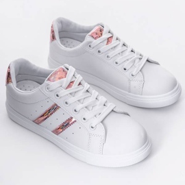 Scarpe da ginnastica bianche con decorazioni Abbie bianca rosa 1
