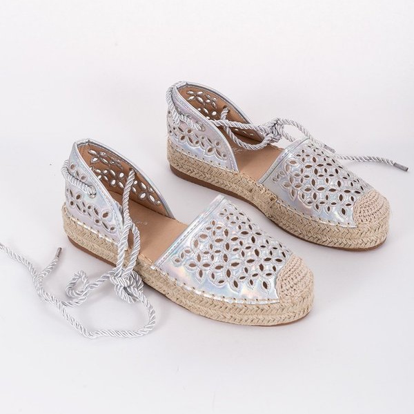 Espadrillas argento traforate Peekaboo grigio 1