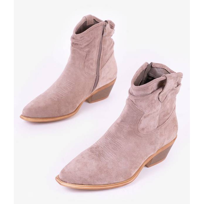 Stivali da cowboy grigio-marroni sul post Bowi Bowi marrone 1