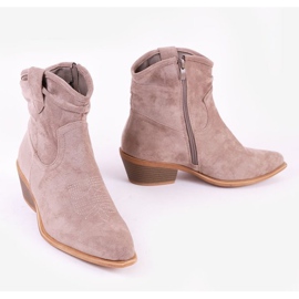 Stivali da cowboy grigio-marroni sul post Bowi Bowi marrone 2