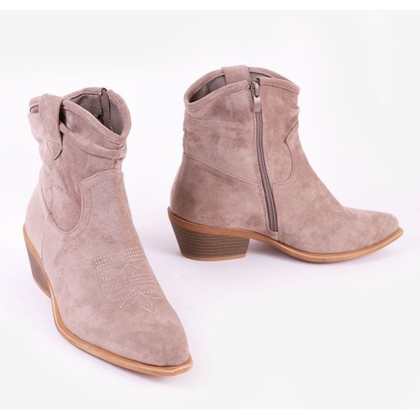 Stivali da cowboy grigio-marroni sul post Bowi Bowi marrone 2