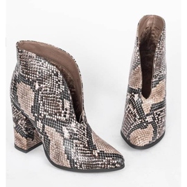 Stivaletti serpente sul post di Jamie marrone nero 1