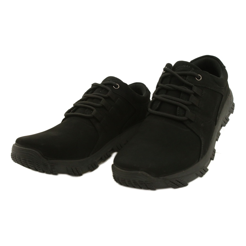 Scarpe da uomo comfort nere American Club CY18/21 nero 2