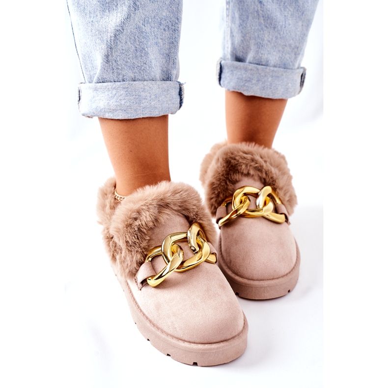 PB1 Pantofole da donna con catena dorata Beige Ardrums 3