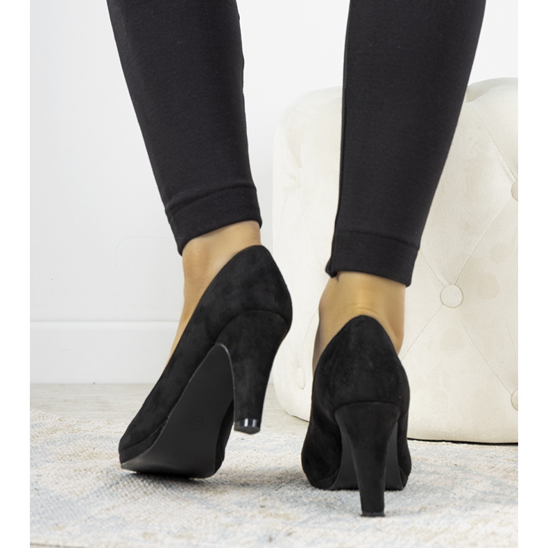Décolleté nere su palo in ecopelle Sara nero 1
