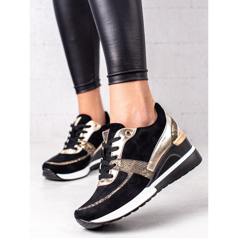 VINCEZA sneakers nere e oro nero d'oro 1
