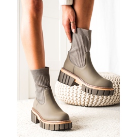 Seastar Stivaletti Stivali Jodhpur con calzino beige verde 1