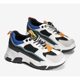Sneakers nere su suola alta Omertà bianco nero multicolore 1