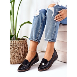 Scarpe con zeppa laccate POTOCKI 12032 Nero 3