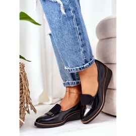Scarpe con zeppa laccate POTOCKI 12032 Nero 4