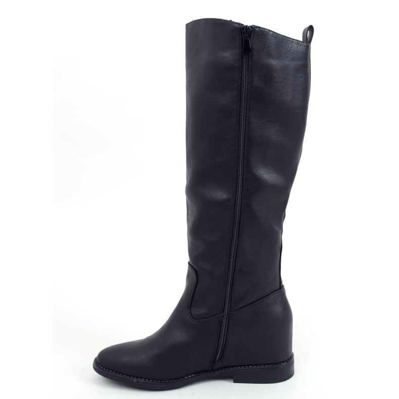 Stivali neri su una zeppa nascosta HQ243 Black nero 1