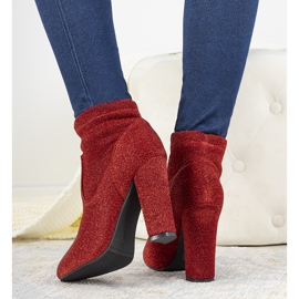 BM Stivaletti rossi lucidi sul post Birgit rosso 1