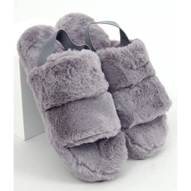 Pantofole in pelliccia da donna grigie N-92 Grey grigio 1