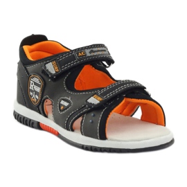 American Club Sandali con tacco americano 86948 grigio arancia 1