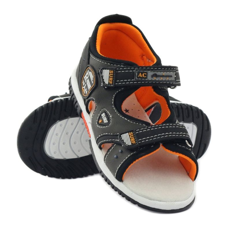 American Club Sandali con tacco americano 86948 grigio arancia 3