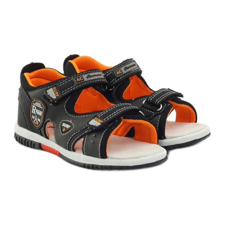 American Club Sandali con tacco americano 86948 grigio arancia 4